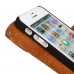 iPhone SE 5 5s - Top Quality Genuine Leather Flip Wallet Protective Phone Cover Case